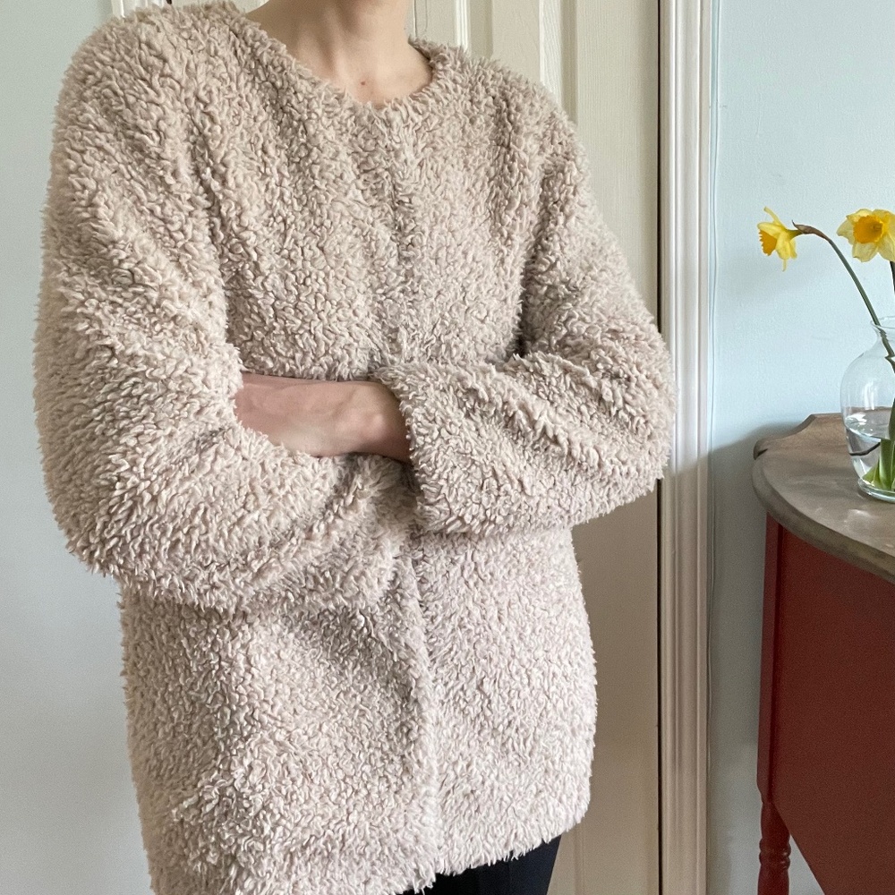 Women's Coat: Wilfred Faux Fur Beige Teddy Coat